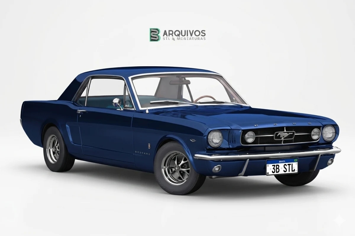 Modelo 3D STL - Ford Classic Mustang 1965 Muscle Car — foto 3